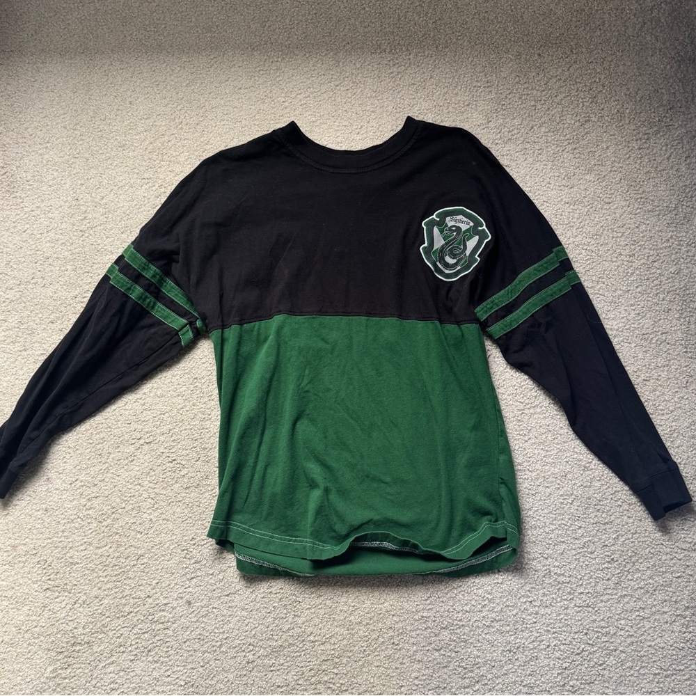 Warner Bros Green and Black Long Sleeve Tee Sporty Design